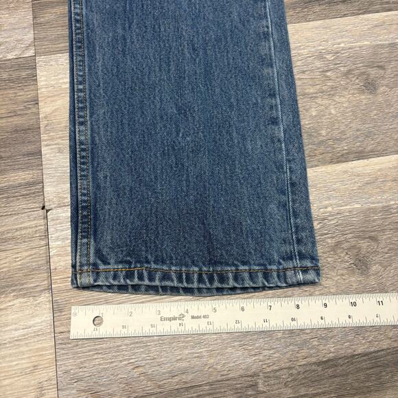 Levis 505 Red Tab Blue Mens 42x31 Regular Fit Straight Leg Mid Wash Denim Jeans - Picture 12 of 14